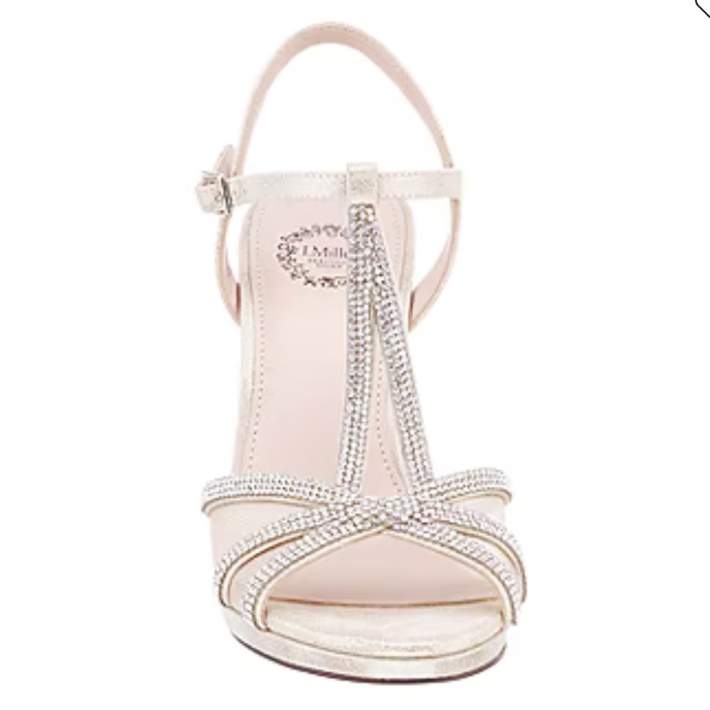 I Miller Ramona Heeled Sandal in Gold — GREAT PROM SHOES!!